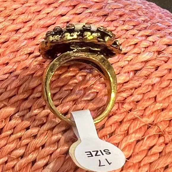 Elegant Cameo Cocktail Ring with Crystal Accents
Measures at a US size 6-3/4 - Picture 6 of 11